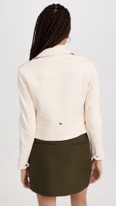 PU Leather Slim-fit Short Zipper Long-sleeved Jacket
