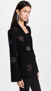 Embroidered Suit Loose Star Embellished Suit Jacket