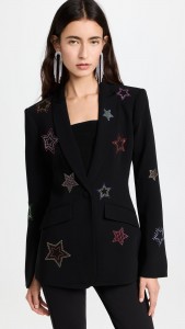 Embroidered Suit Loose Star Embellished Suit Jacket