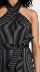 Casual Stripe Backless Sleeveless Chiffon Midi Dress