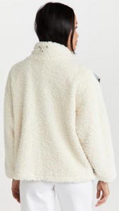 Denim Patchwork Lamb Wool Jacket Fake Two Padded Coats