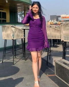 ODM tie front ruched hem bodycon purple mini dress