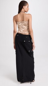 Sexy Pleated Strapless Stain Crop Top