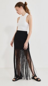 OEM Black fringe sexy elegant skirt