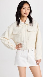 Made in china Beige elegant tweed stylish breast pocket short jacket