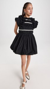 Elegant a-line dress pleated pouffant mini dress
