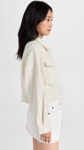 Tweed Lapel Long Sleeves Single-breasted Short Coat