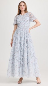 Factory custom sexy backless lace floral elegant maxi dress
