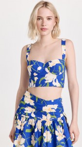 Floral print suit halter crop top & split midi skirt