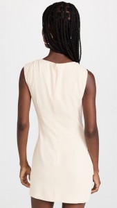 Hollow Out Asymmetrical Shoulder Strap Crossing Mini Dress
