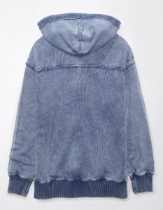 Oversized Washed Zip-Up Hoodie