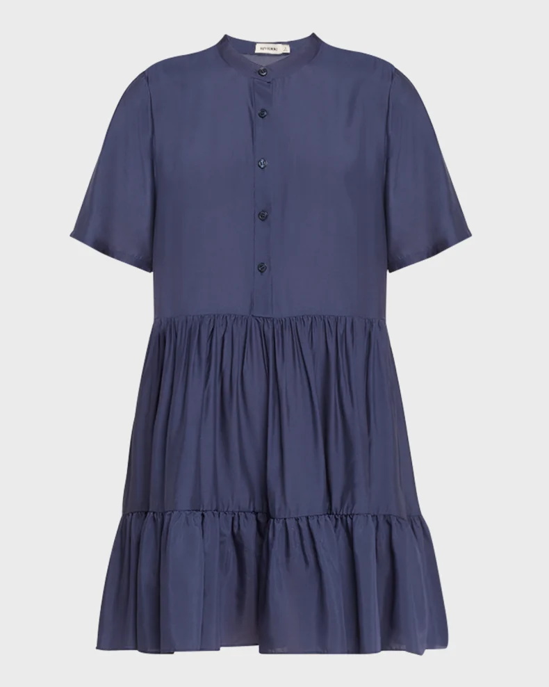 Short-Sleeve Tiered Mini Dress