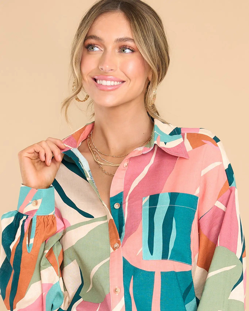 Women custom sparkling tops casual multicolor shirt 