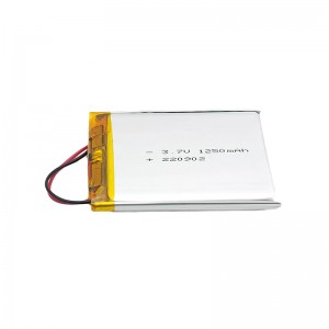 Baterai polimer Lithium 3.7V, baterai lithium persegi 083448 1250mAh