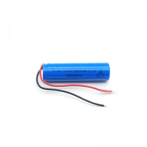 3.7V Cylindrical lithium battery, 14500 800mAh 3.7V,Smart meter reading terminal,with warning