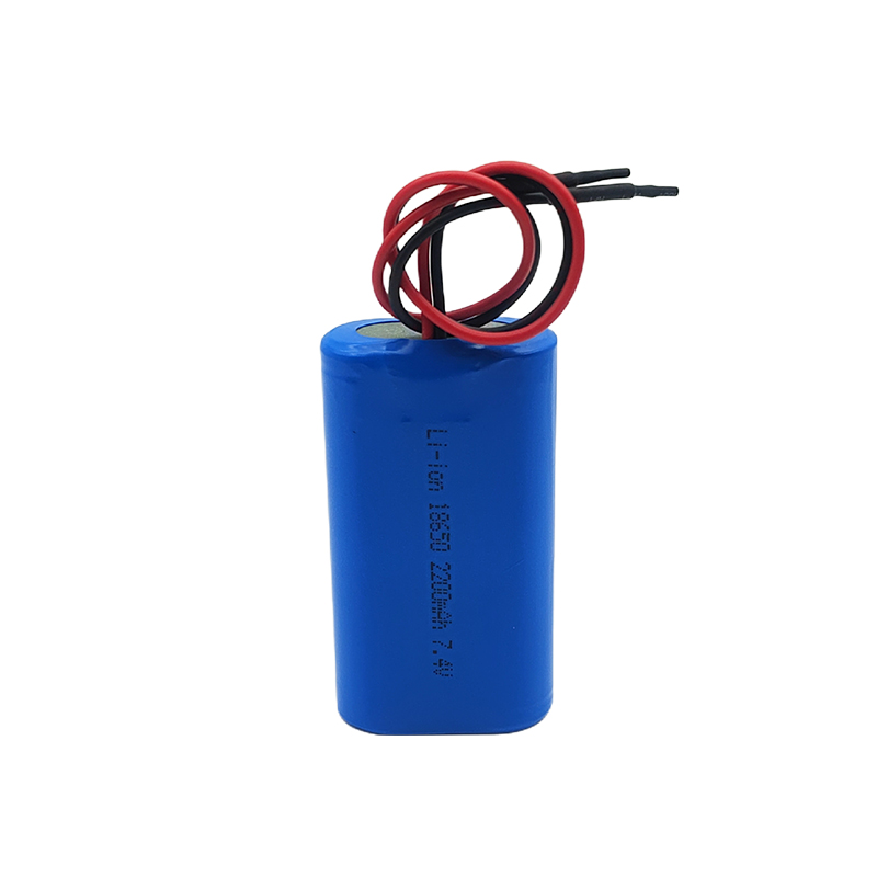 7.4 V Silinder litium baterai, 18650 2200 mAh Handheld Ultrasonic water depth meter baterai
