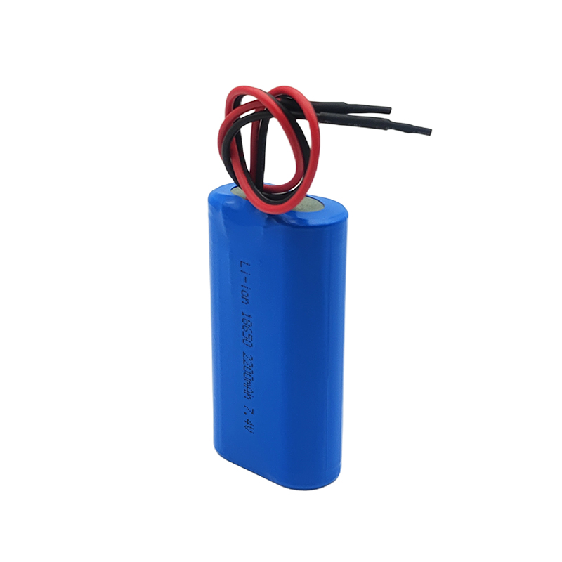 7,4V cylindrisk lithiumbatteri, 18650 2200mAh håndholdt ultralyds vanddybdemålerbatteri