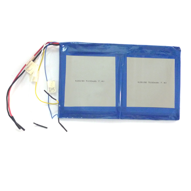 Baterai peralatan medis Paket baterai polimer lithium 7.4V 628190 5100mAh