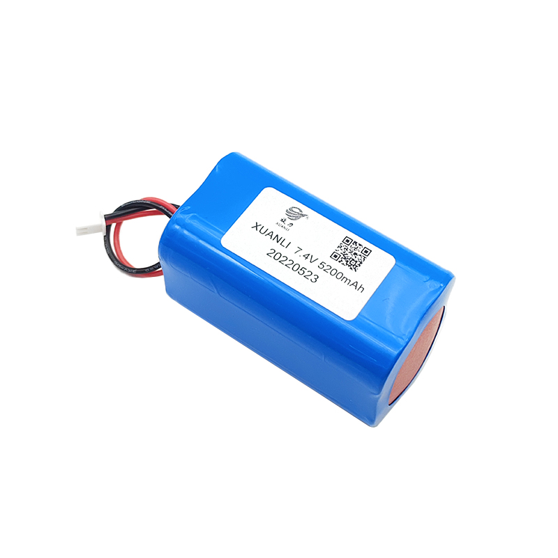Batería de litio cilíndrica de 7,4 V, 18650 5200 mAh