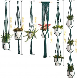 Macrame Plant Hangers Indoor Macrame Hanging Planters for Indoor Plants – 6 Pack Hanging Plant Holders Indoor Hanging