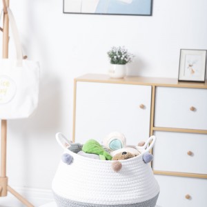Cotton Rope Storage Baskets, Set of 3 Toy Organizer for Nursery Decor, Soft Durable