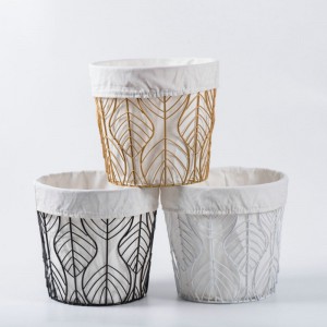 Leaf Molding Wire Baskets for Organizing Household Pack Pantry Baskets For Storage Pantry Wire Black Metal 3 Colours