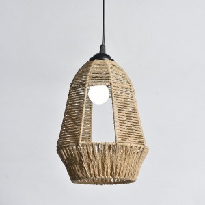 Woven Pendant Light Shade Natural Handwoven Chandelier Light Shade Farmhouse Hanging Lamp Shade for Home Restaurant Decoration