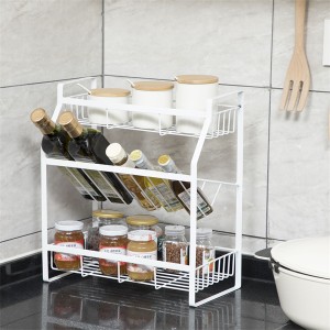 Wire Storage Baskets for Organizing,Metal Basket for Kitchen, Kitchen Storage Rack for Placing Seasoning Bottles,Black and white.3 styles.