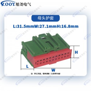 Factory direct green 22 hole DJ7221-1-21 car connector