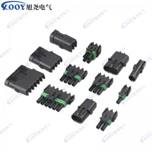 Factory direct black Delphi 1-2-3-4-6 hole car connector