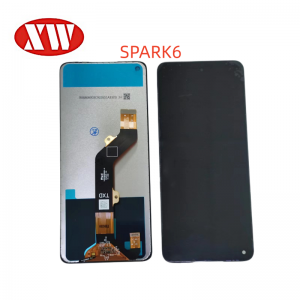 Tecno Spark 6 Pogranda Poŝtelefono Ekrana Telefona LCD Ciferecigilo kun Tuŝo