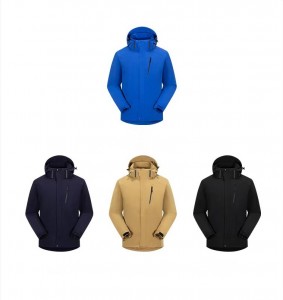 wholesalers Men’s 3-in-1 Sports Rain Jacket Thick Nylon Waterproof Ski Coat with Warm Duck Down Winter Snow Puffer Rain Jacket