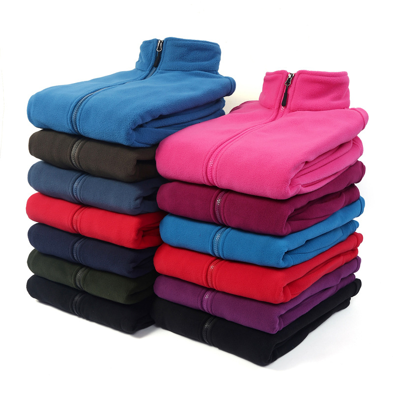 custom logo men soft outdoor warm thick zip casual jacket fleece Jackets for unisex