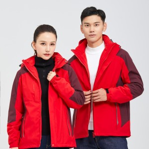 Women hooded waterproof Casual autumn and winter softshell fleece Jacket for hiking