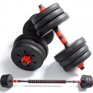 Eco PE Plastic Cheap Adjust Weights Dumbbells Set With Cement