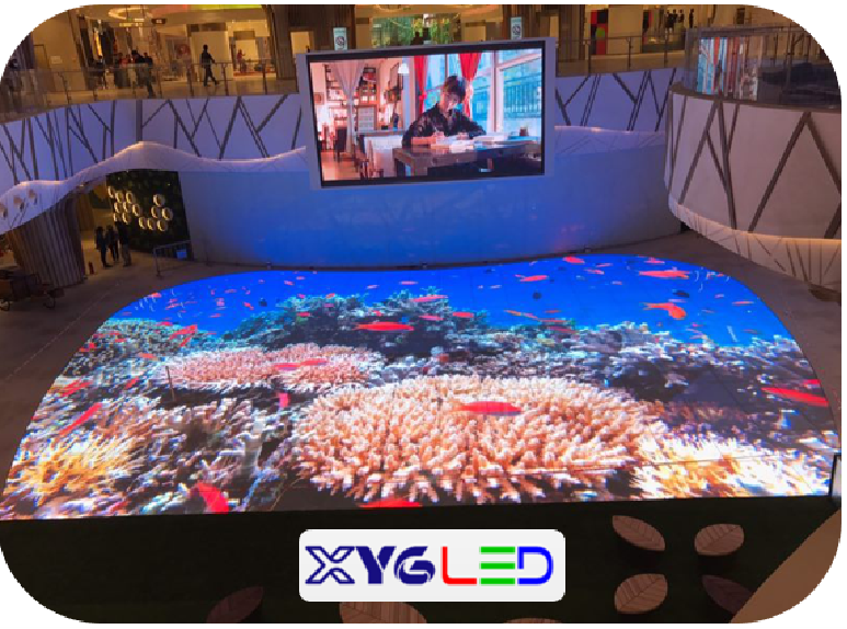 Xinyiguang LED floor screen activates the popularity of shopping malls, “Human-screen interaction becomes an eye-catching artifact