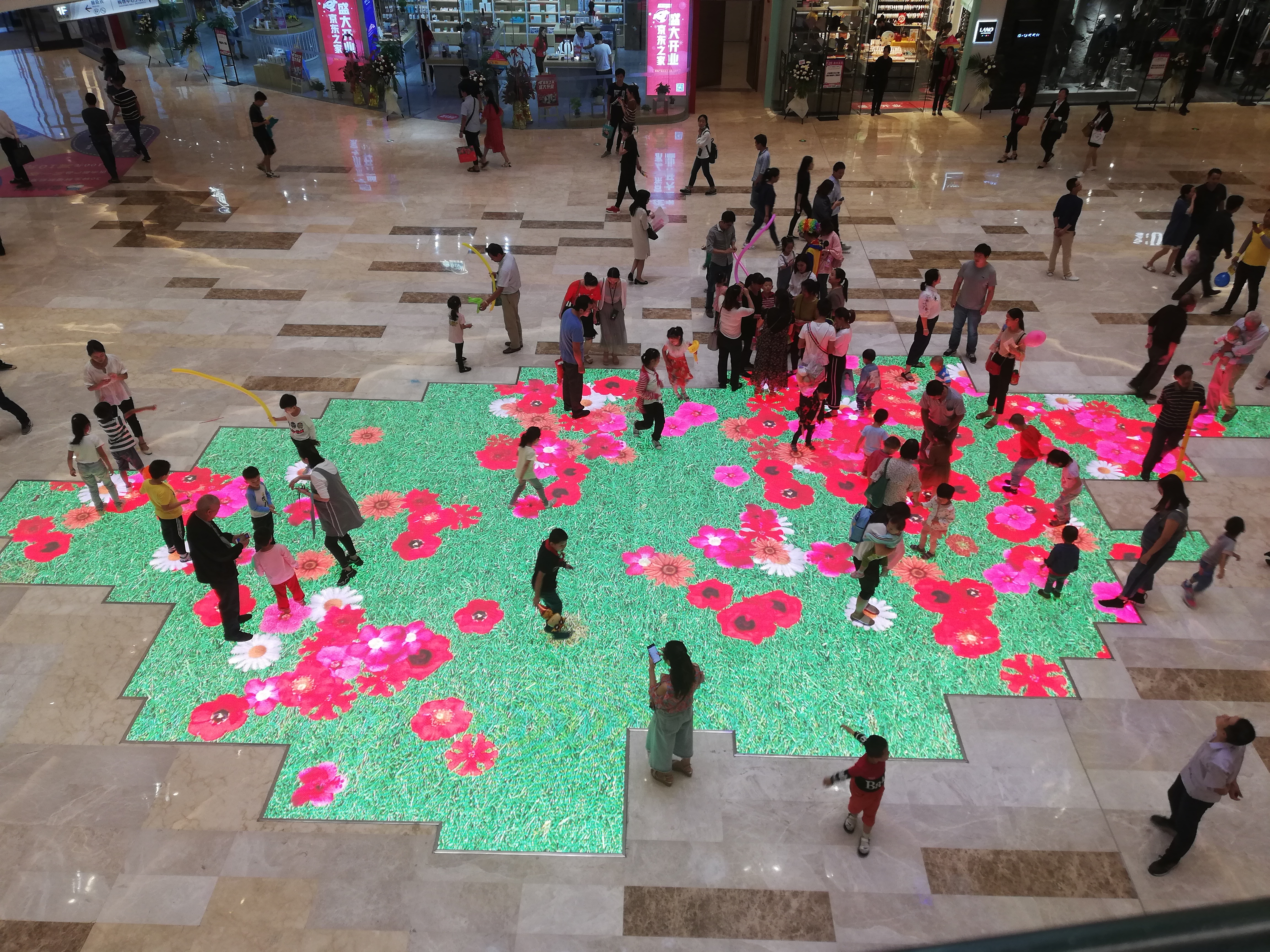 Where is the interactive LED floor screen suitable for use?