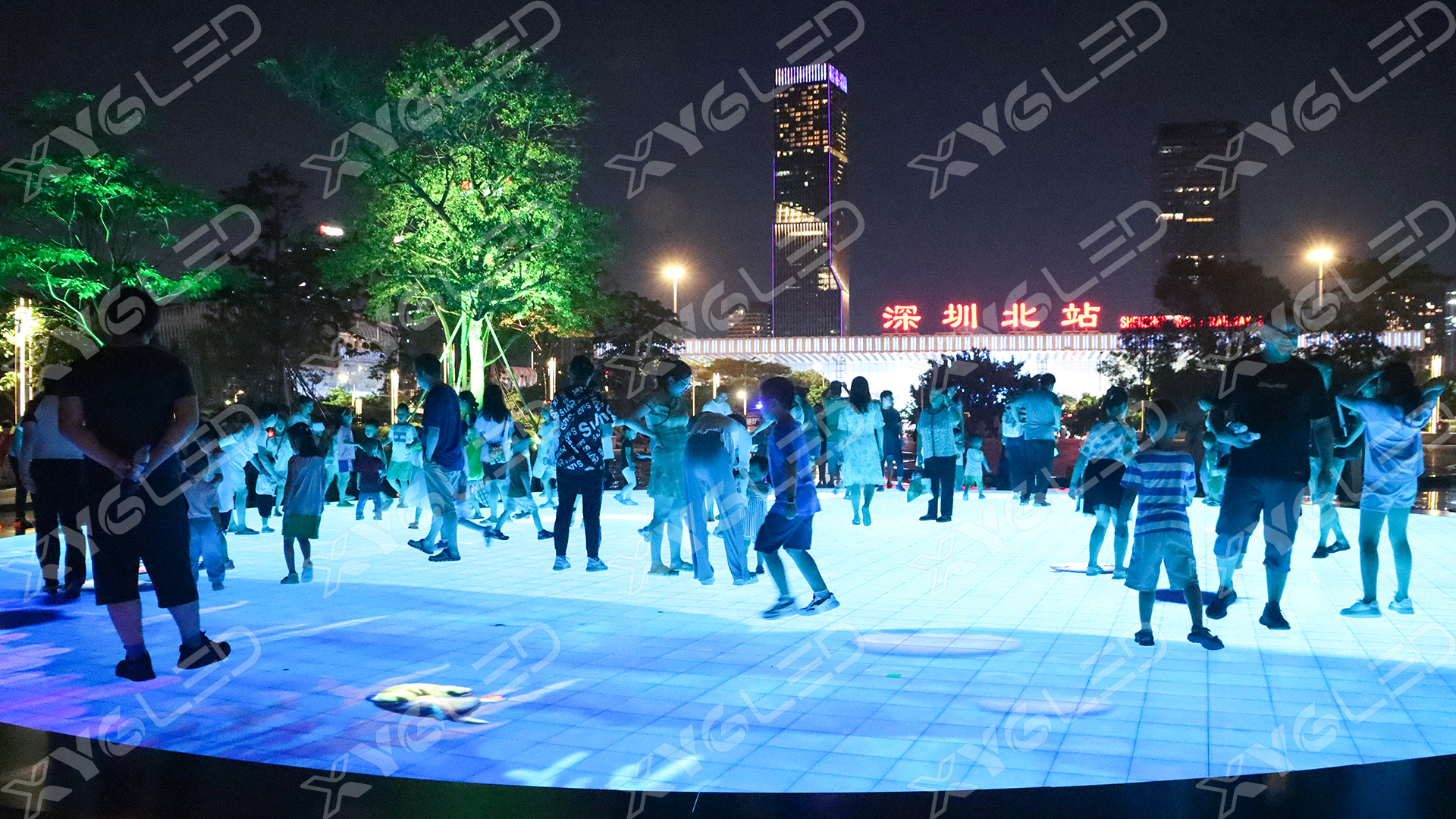 XYGLED Outdoor Intelligent Interactive Floor Screen – Helping Shenzhen North Railway Station Central Park To Create A Smart City Landmark