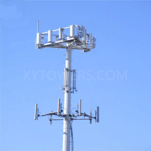 Self Supporting Steel Pole Mobile Cell Site Telecom Monopole