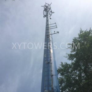 8M GSM Monopole Steel Tower For Broadcast TV