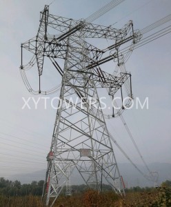 500kV Galvanized Electric Power Transmission Line Tower