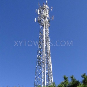 60m Angular Steel Microwave Antenna Telecom Tower