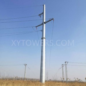 400kV Galvanized Electricity Transmission Line Steel Pole Tower