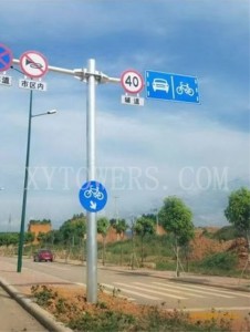 Free Standing Outdoor Traffic Sign Post