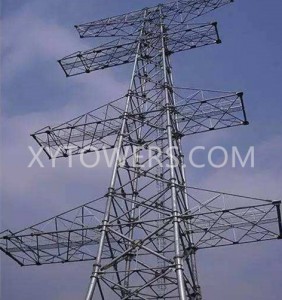 Self Supported Steel Tubular Tower Transmission Line Power