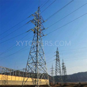138kv Double Circuit Transmission Line Angle Steel Tower