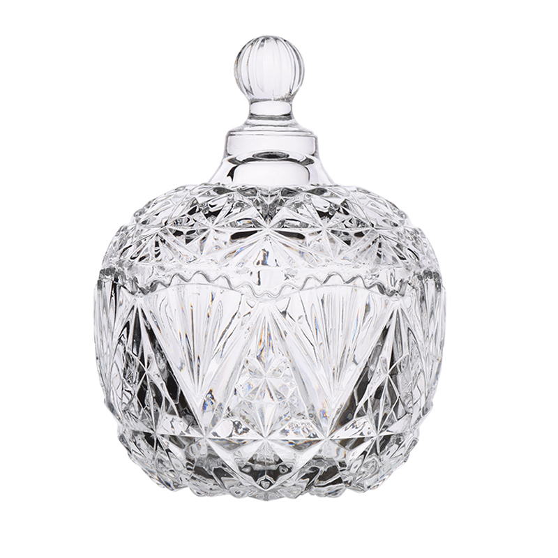 Transparent unique wedding Decoration glass candy jar crystal with lid Featured Image