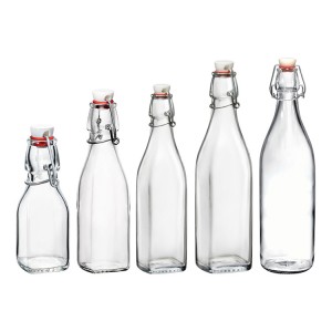 Square clasp bottle sealed bottle beverage bottles wholesale glass bottle