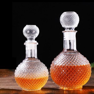 Ball shaped Crystal Whiskey Glass Bottle Vodka Decanter 500ml 1000ml