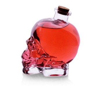 Customed  Crystal Creatieve 750ML Skull beverage bottle wine bottle with cork vodka Decanter